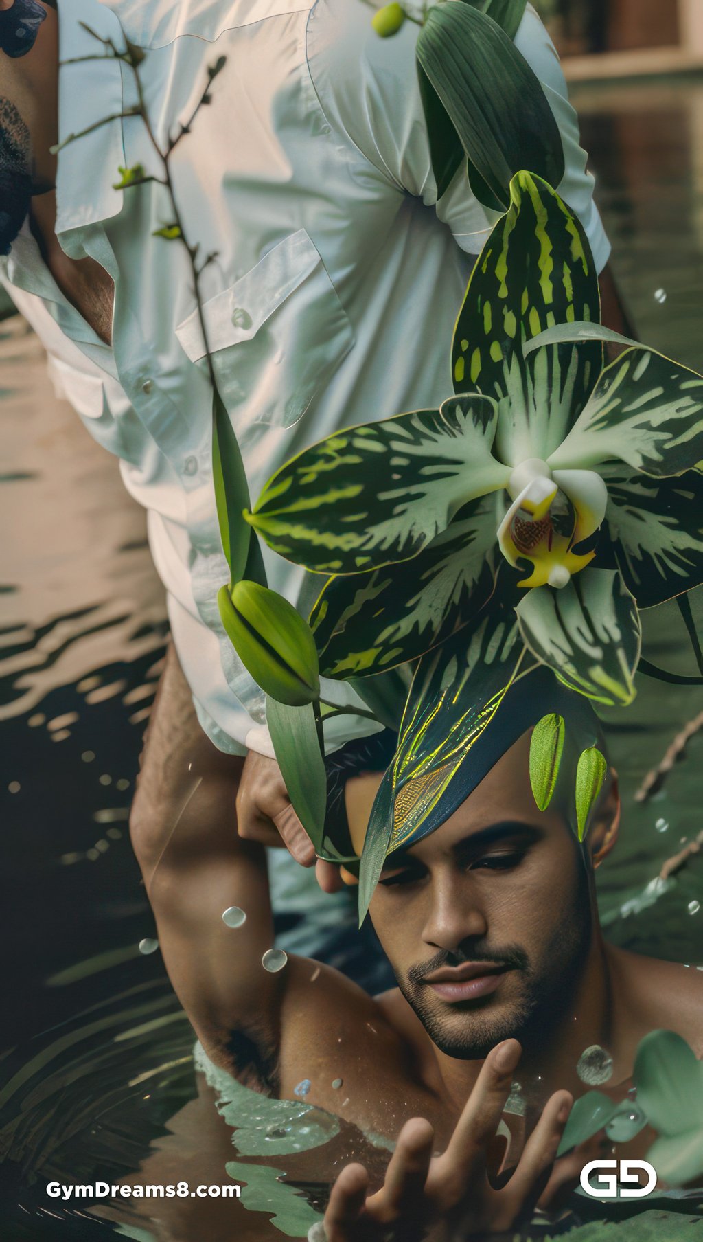 Kiss, like flower, like water.