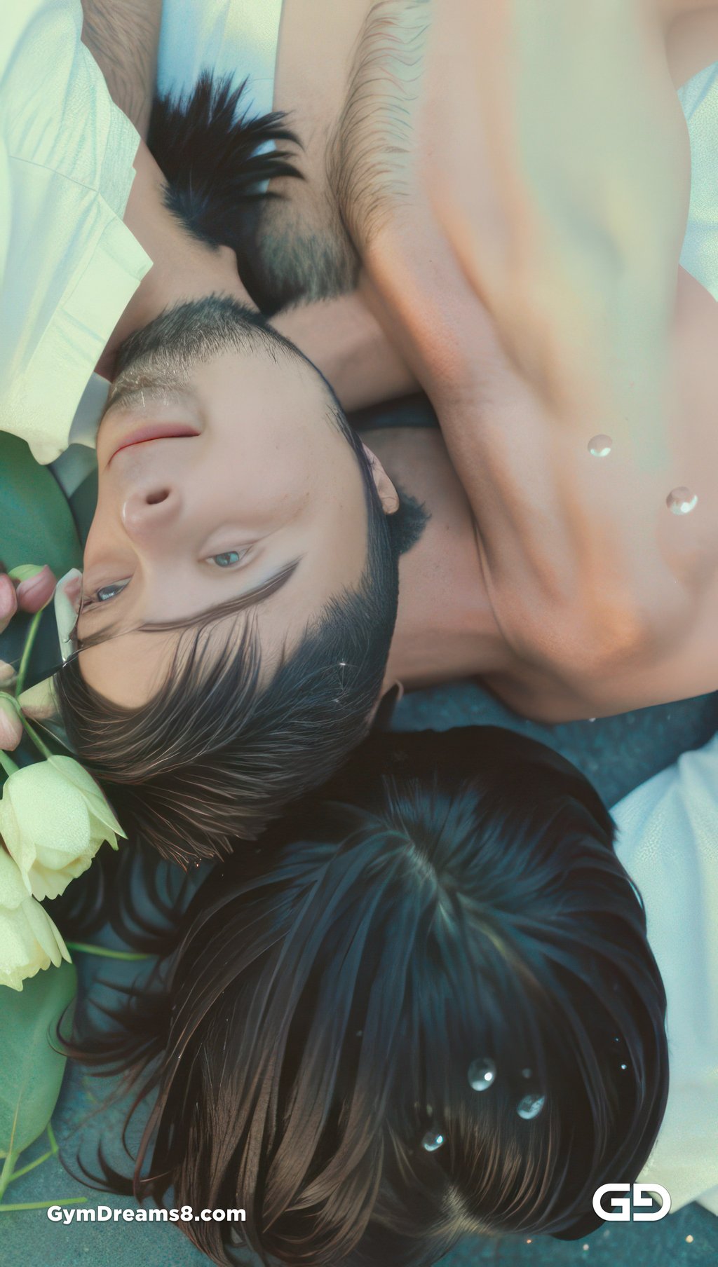 Kiss, like flower, like water.