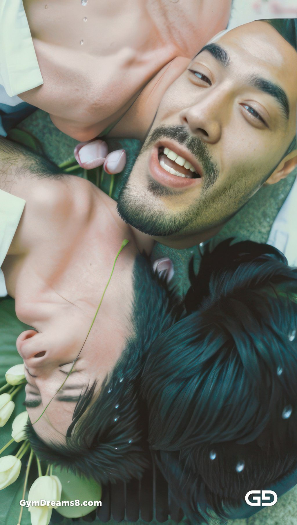 Kiss, like flower, like water.