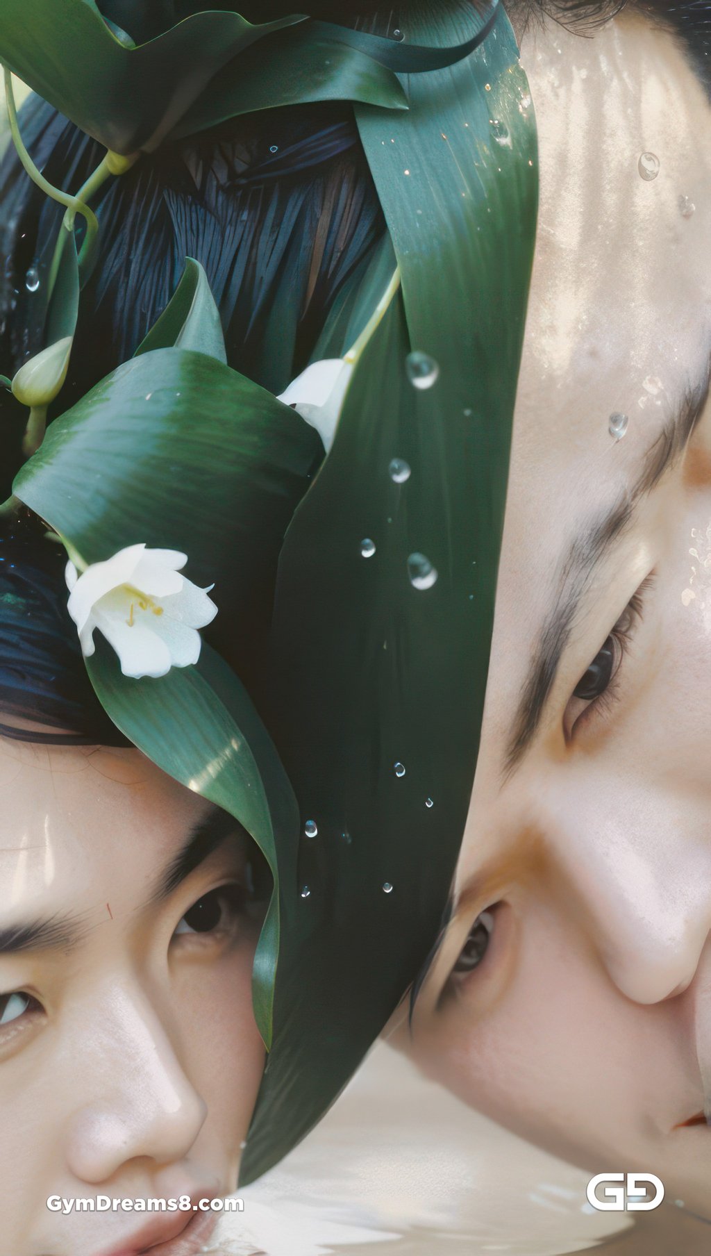 Kiss, like flower, like water.