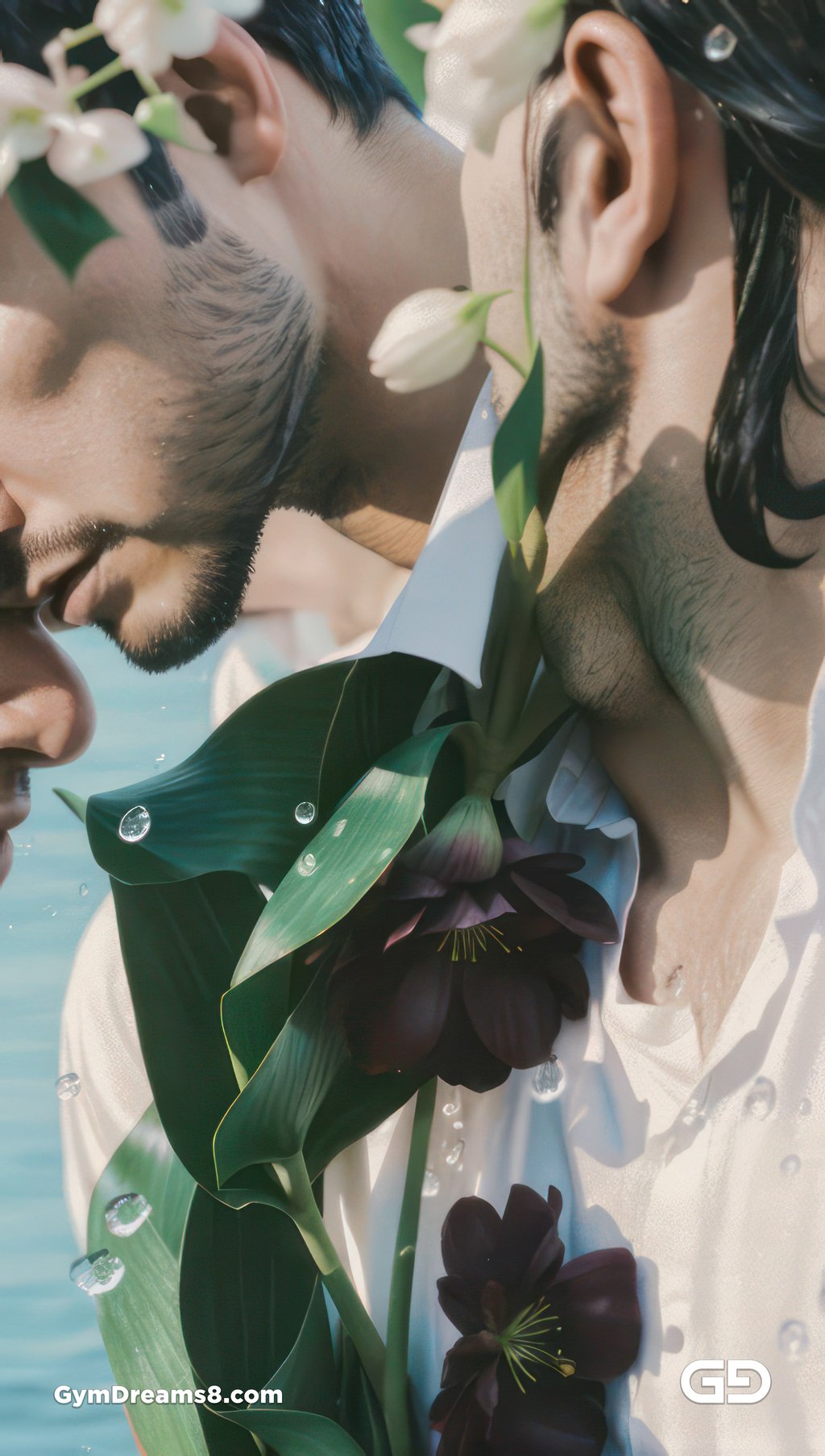 Kiss, like flower, like water.