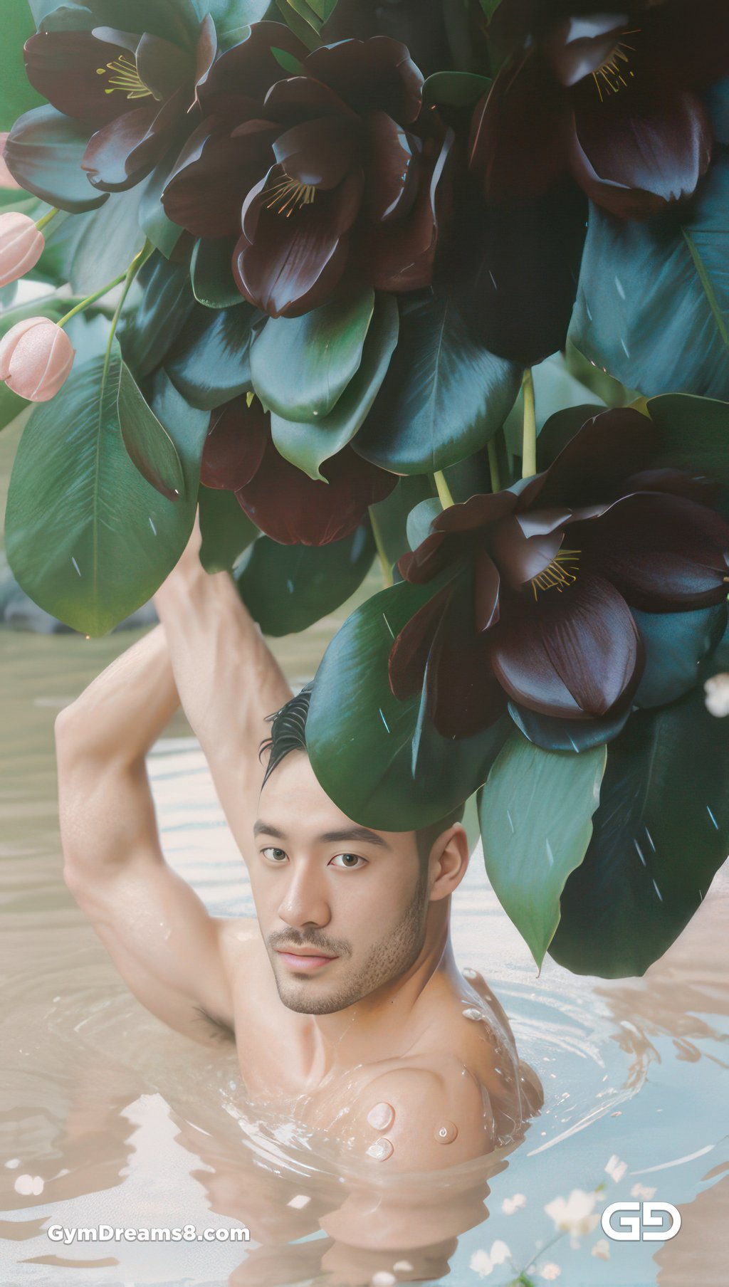 Kiss, like flower, like water.