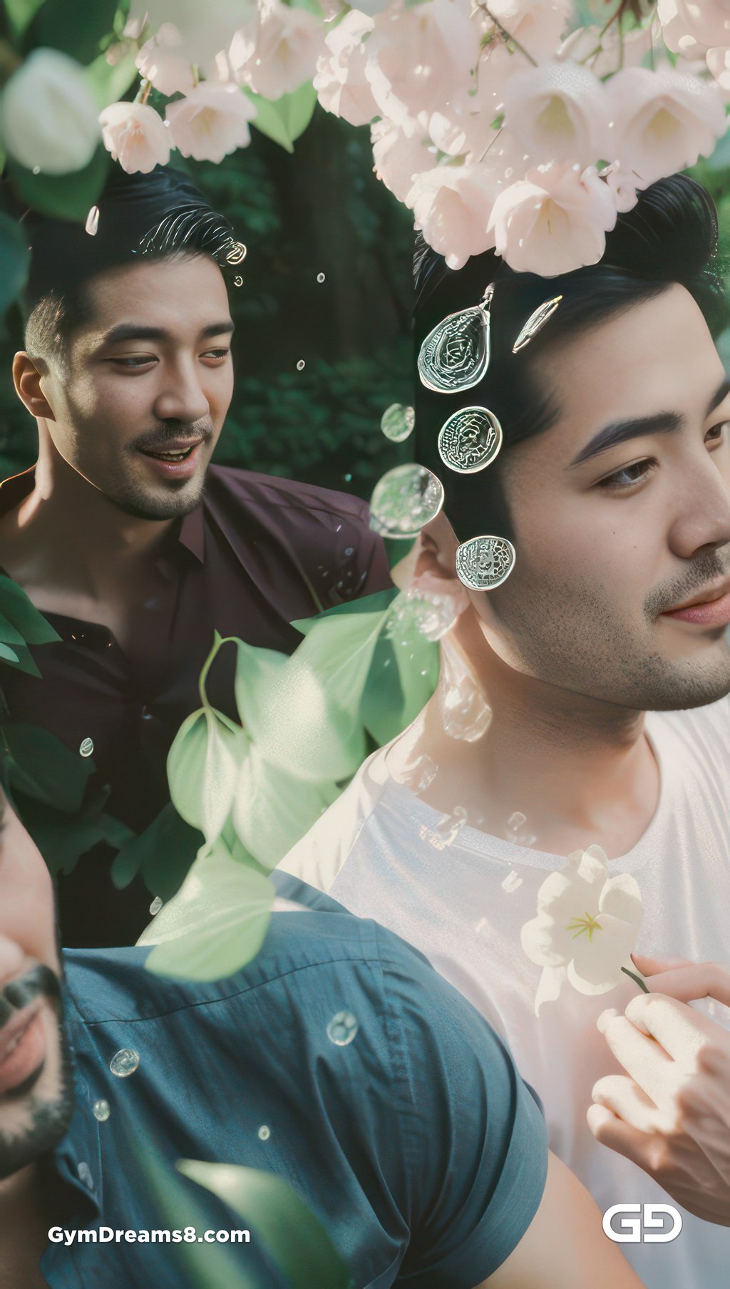 Kiss, like flower, like water.