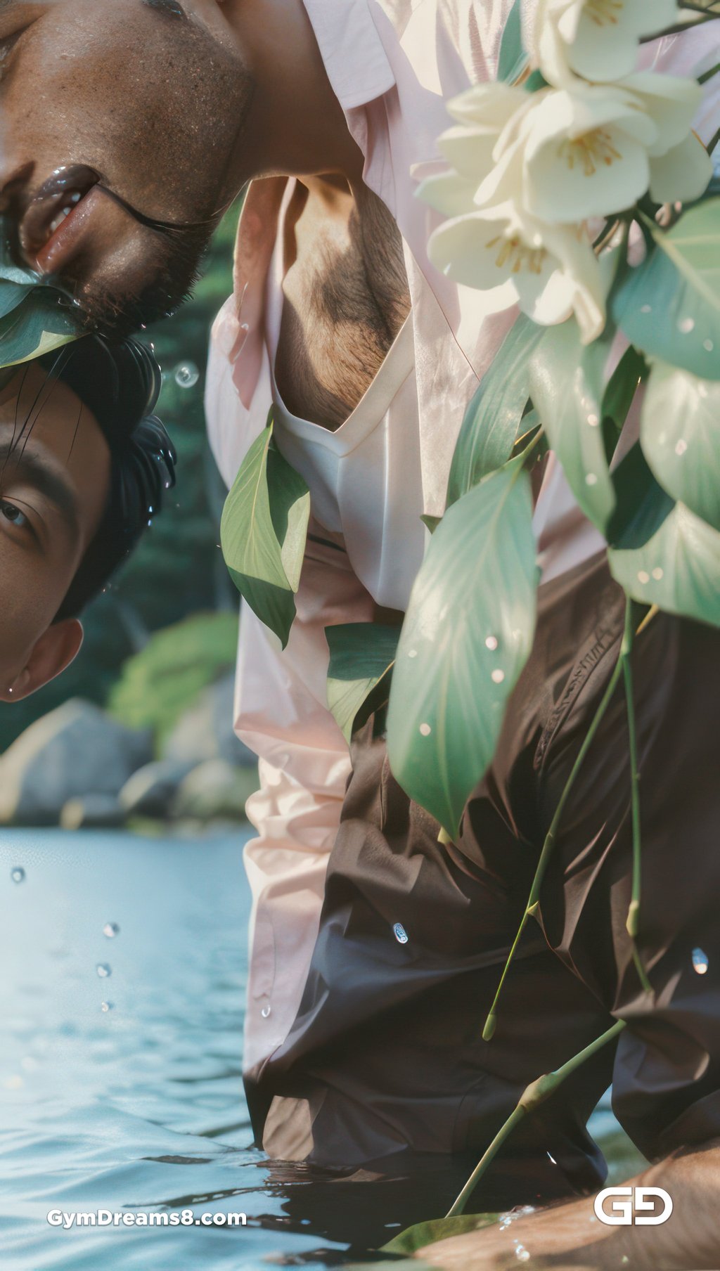 Kiss, like flower, like water.