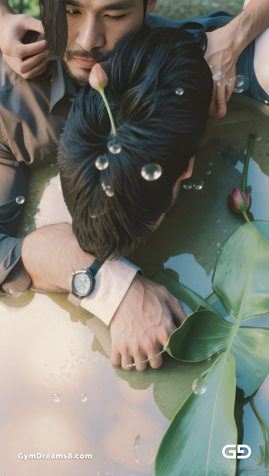 Kiss, like flower, like water.