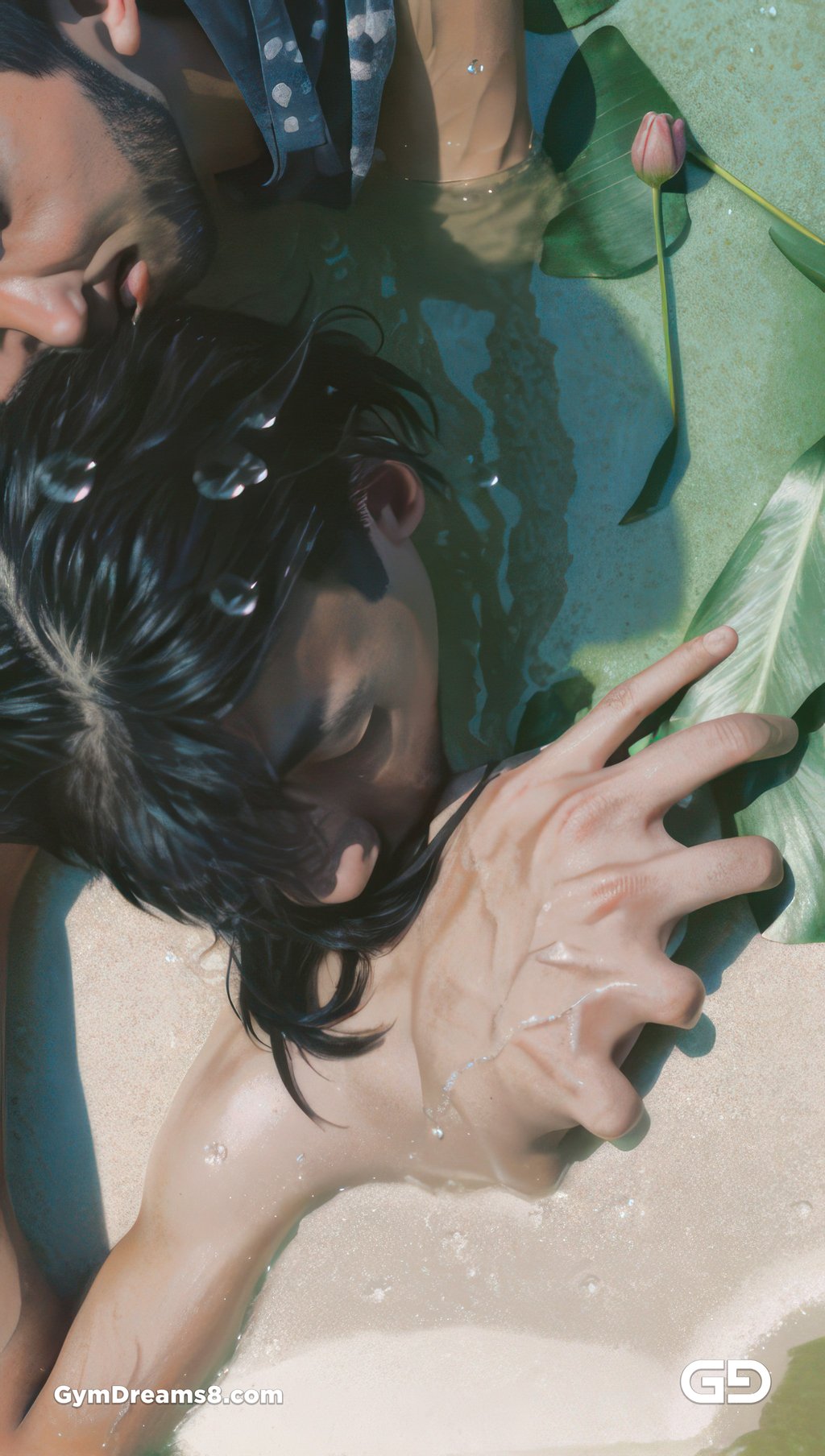 Kiss, like flower, like water.