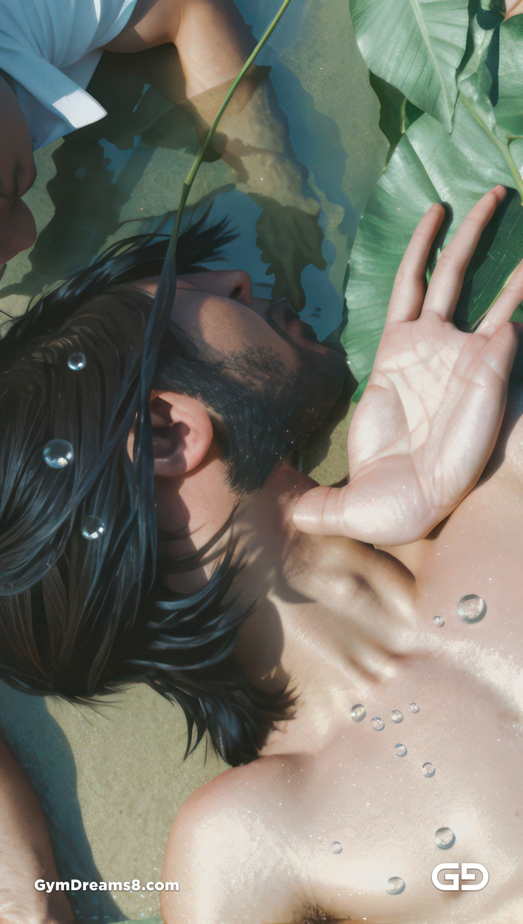 Kiss, like flower, like water.