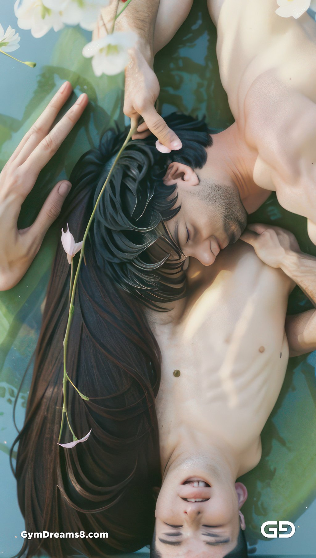 Kiss, like flower, like water.