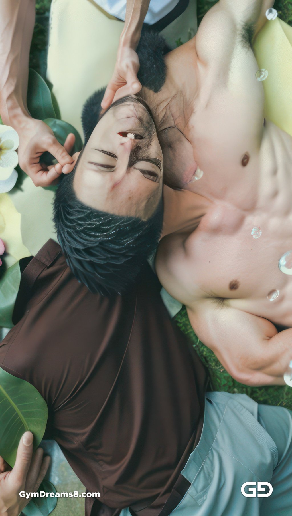 Kiss, like flower, like water.