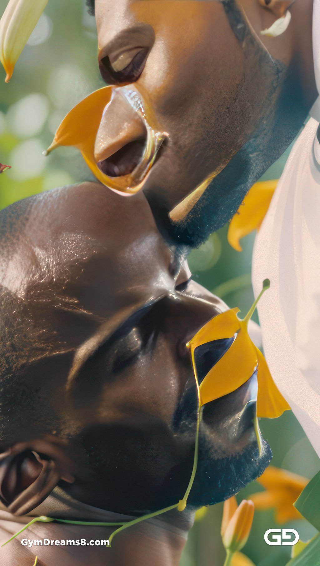 Kiss, like flower, like water.