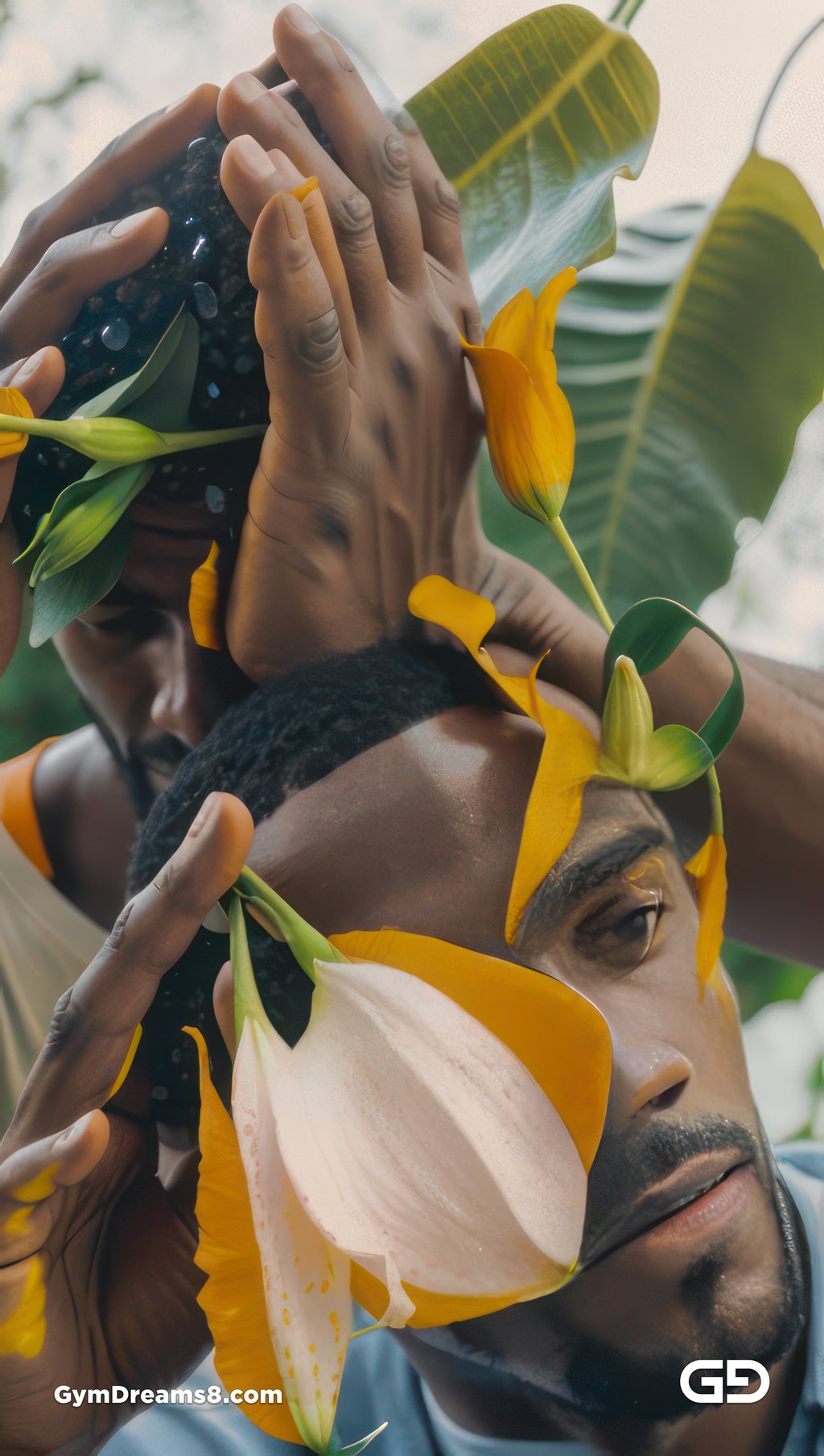 Kiss, like flower, like water.