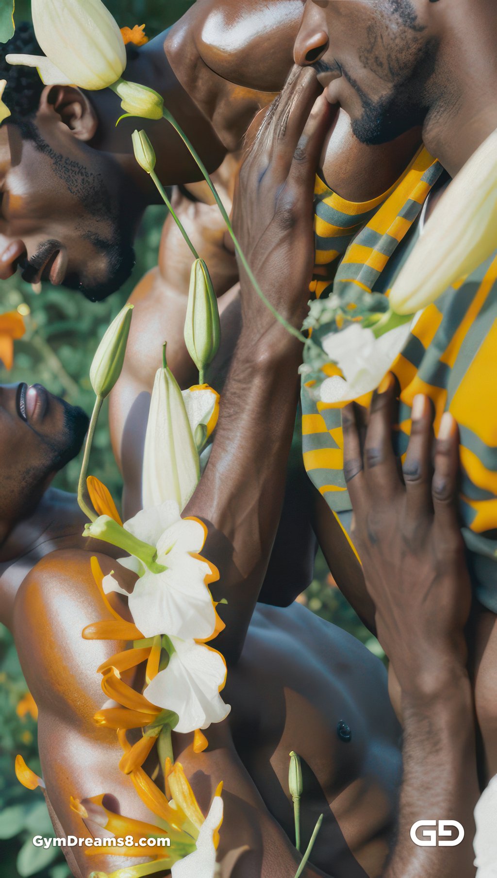 Kiss, like flower, like water.