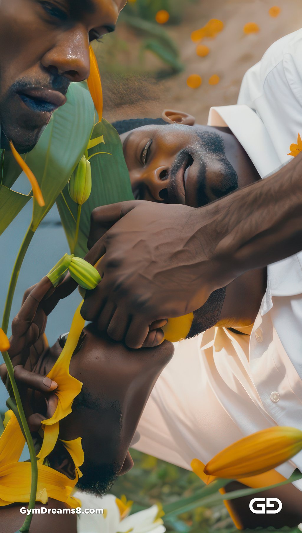 Kiss, like flower, like water.