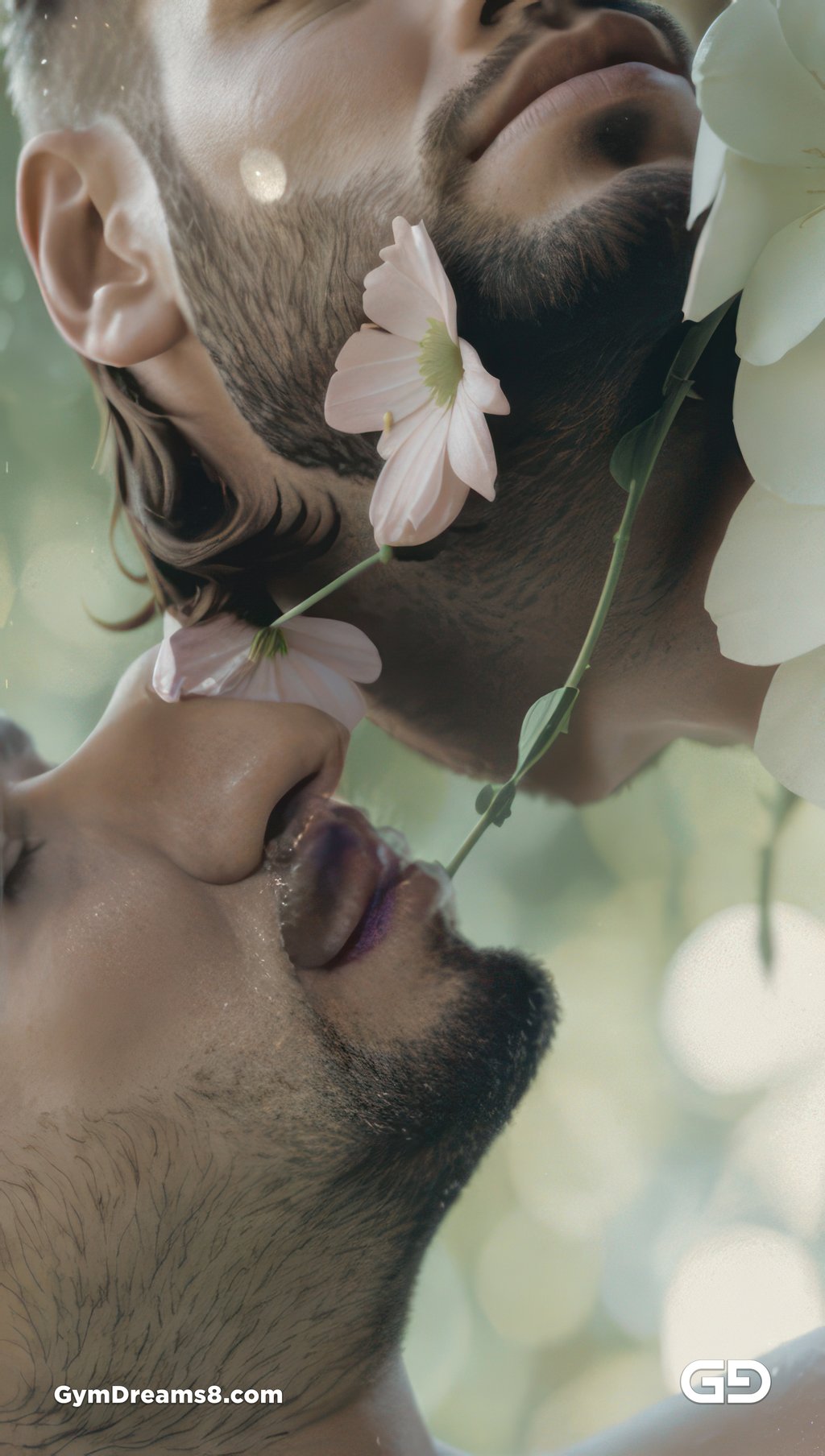 Kiss, like flower, like water.