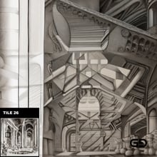 Architecture and Male Figures. Rendered with Stable Diffusion and SDXL.