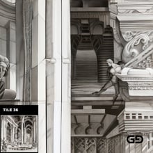 Architecture and Male Figures. Rendered with Stable Diffusion and SDXL.