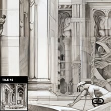 Architecture and Male Figures. Rendered with Stable Diffusion and SDXL.