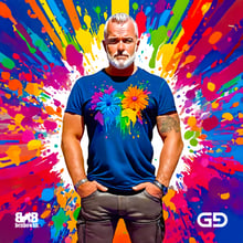 Benbowhh, Rainbow, Flowers, Abstract Expressionism