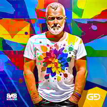 Benbowhh, Rainbow, Flowers, Abstract Expressionism