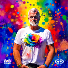 Benbowhh, Rainbow, Flowers, Abstract Expressionism