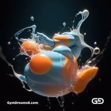 Bubble 5. Underwater Superhero. Teal, Orange, Black, and White. Made with Midjourney, Stable Diffusion, and Airfuck’s Wild Mix.