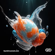 Bubble 5. Underwater Superhero. Teal, Orange, Black, and White. Made with Midjourney, Stable Diffusion, and Airfuck’s Wild Mix.