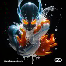 Bubble 5. Underwater Superhero. Teal, Orange, Black, and White. Made with Midjourney, Stable Diffusion, and Airfuck’s Wild Mix.