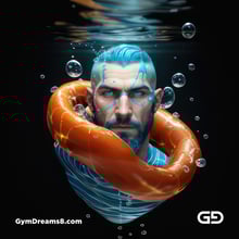 Bubble 5. Underwater Superhero. Teal, Orange, Black, and White. Made with Midjourney, Stable Diffusion, and Airfuck’s Wild Mix.