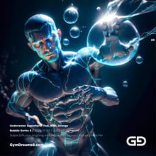 Underwater Superhero. Teal, Blue, Orange Accent. Midjourney, Stable Diffusion, and Airfuck’s Wild Mix.