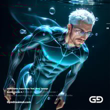 Underwater Superhero. Teal, Blue, Orange Accent. Midjourney, Stable Diffusion, and Airfuck’s Wild Mix.