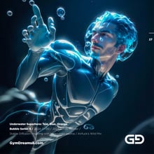 Underwater Superhero. Teal, Blue, Orange Accent. Midjourney, Stable Diffusion, and Airfuck’s Wild Mix.