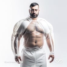 Bubble Armor. Transparent plastic outer shell, with Midjourney v5