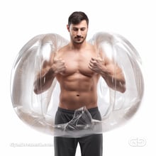 Bubble Armor. Transparent plastic outer shell, with Midjourney v5