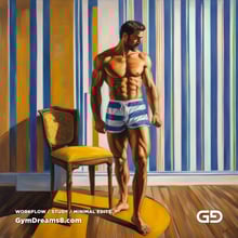 Yellow Chair Variations, after The Chair No. 2 by Elias Avramidis, 2023. Paintings of a man and a yellow chair. Rendered with Stable Diffusion and SDXL.