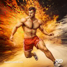 Dance / Run. Photorealistic paintings of men running, Stable Diffusion with Virile Reality