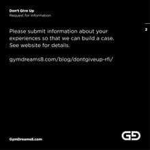 Don’t Give Up - RFI - Request for Information