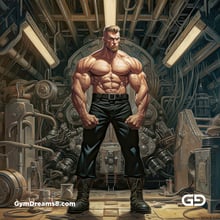 Factory Leather. Men in leather at a factory. Midjourney v5