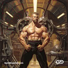 Factory Leather. Men in leather at a factory. Midjourney v5