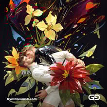 Flower Abstract Kiss. Abstract composition of gay couple kissing in a field of flowers. Stable Diffusion with Shuffle control net, Virile Fusion.