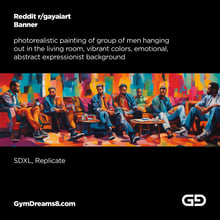 r/gayaiart Banner. Stable Diffusion with SDXL