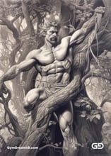 Young Hercules and Rope. Pencil drawings. Midjourney.