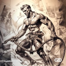 Young Hercules and Rope. Pencil drawings. Midjourney.