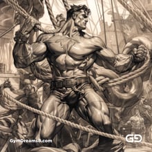 Young Hercules and Rope. Pencil drawings. Midjourney.