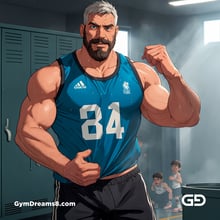 Jocks - Locker Room Chronicles. Players from the Rugby team hang out after practice. Rendered with Virile Animation.