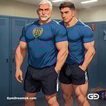 Jocks - Locker Room Chronicles. Players from the Rugby team hang out after practice. Rendered with Virile Animation.