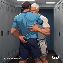 Jocks - Locker Room Chronicles. Players from the Rugby team hang out after practice. Rendered with Virile Animation.