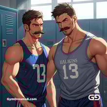 Jocks - Locker Room Chronicles. Players from the Rugby team hang out after practice. Rendered with Virile Animation.