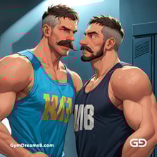 Jocks - Locker Room Chronicles. Players from the Rugby team hang out after practice. Rendered with Virile Animation.