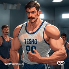 Jocks - Locker Room Chronicles. Players from the Rugby team hang out after practice. Rendered with Virile Animation.