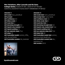 Men Variations. After Laocoön and His Sons. Collage series. Stable Diffusion, control net, Virile Fusion 3 Beta 1.